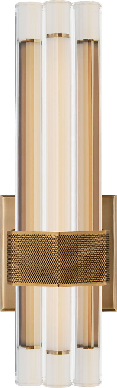 Fascio 14" Asymmetric Sconce | Hand-Rubbed Antique Brass | Crystal