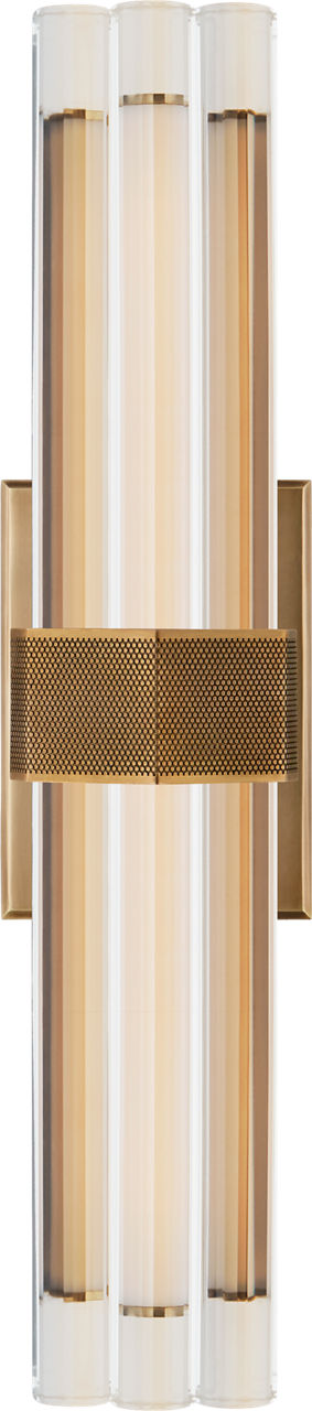Fascio 18" Sconce | Hand-Rubbed Antique Brass | Crystal