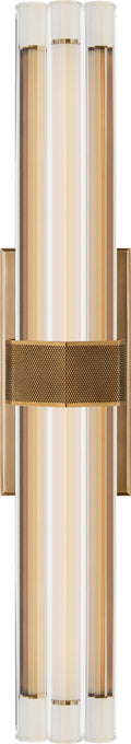 Fascio 24" Sconce | Hand-Rubbed Antique Brass | Crystal