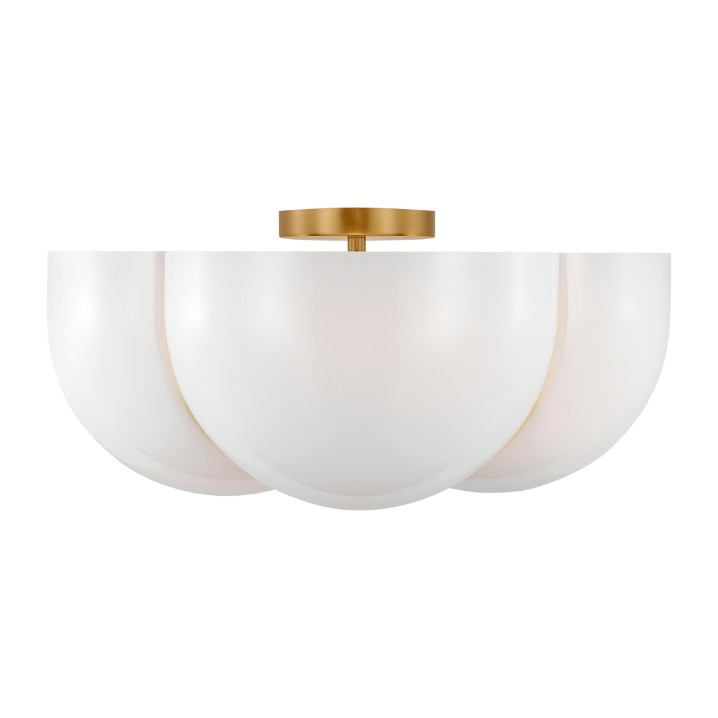 Cheverny Large Semi-Flush Mount Burnished Brass