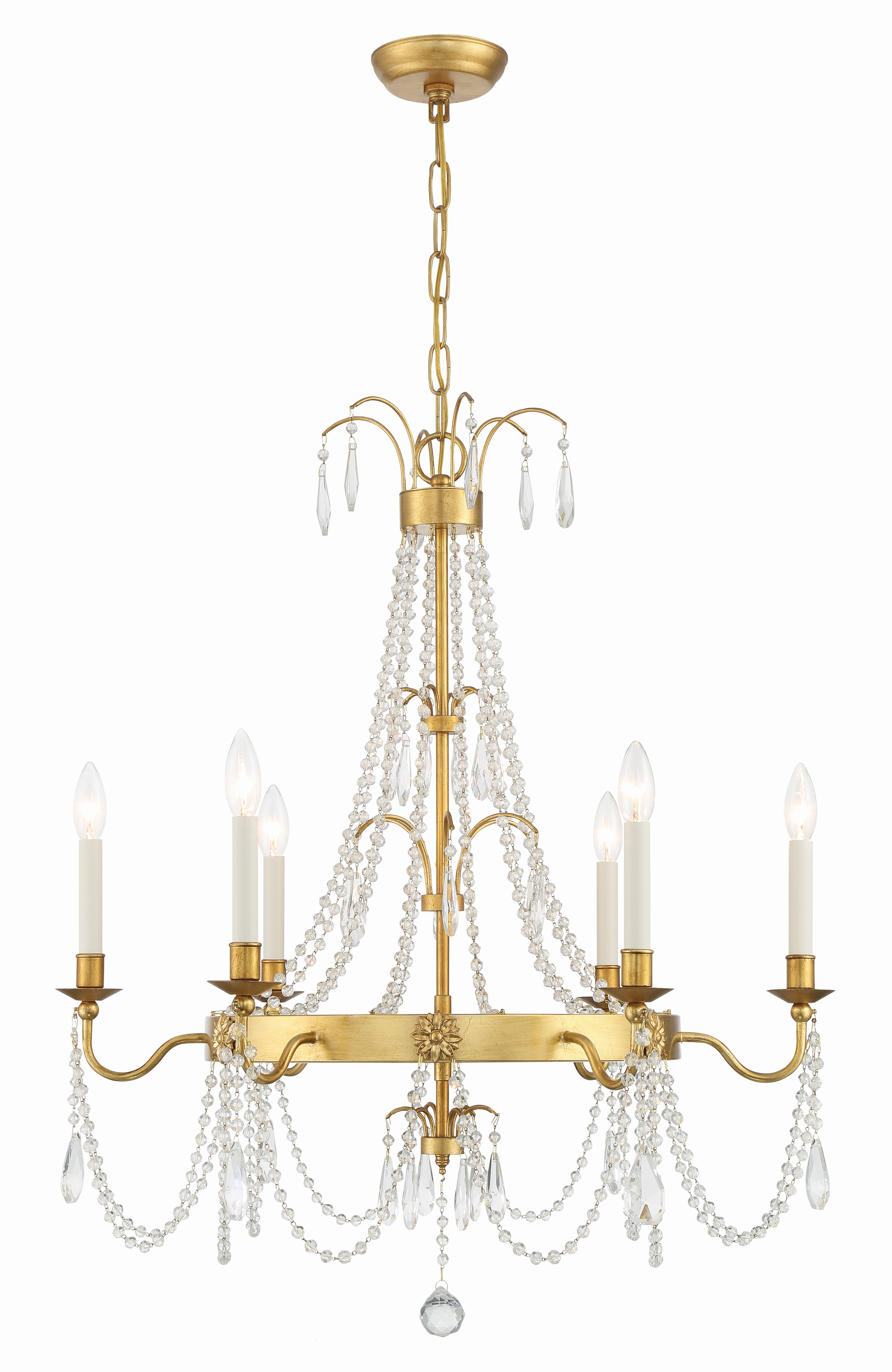 Maizey 28'' Antique Gold Chandelier