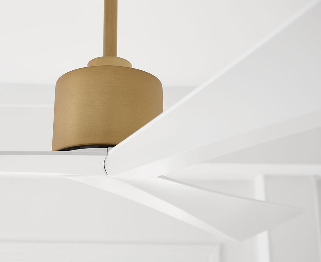 Adler 60 Ceiling Fan | Burnished Brass | Matte White Blades