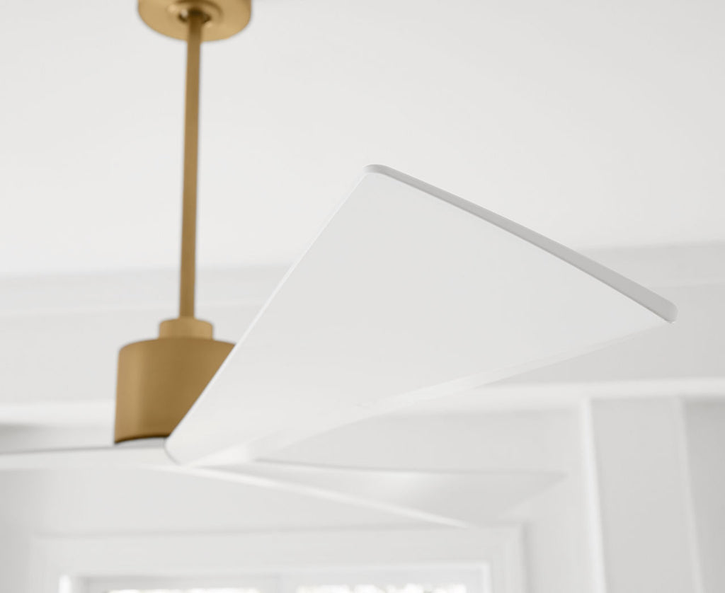Adler 60 Ceiling Fan | Burnished Brass | Matte White Blades