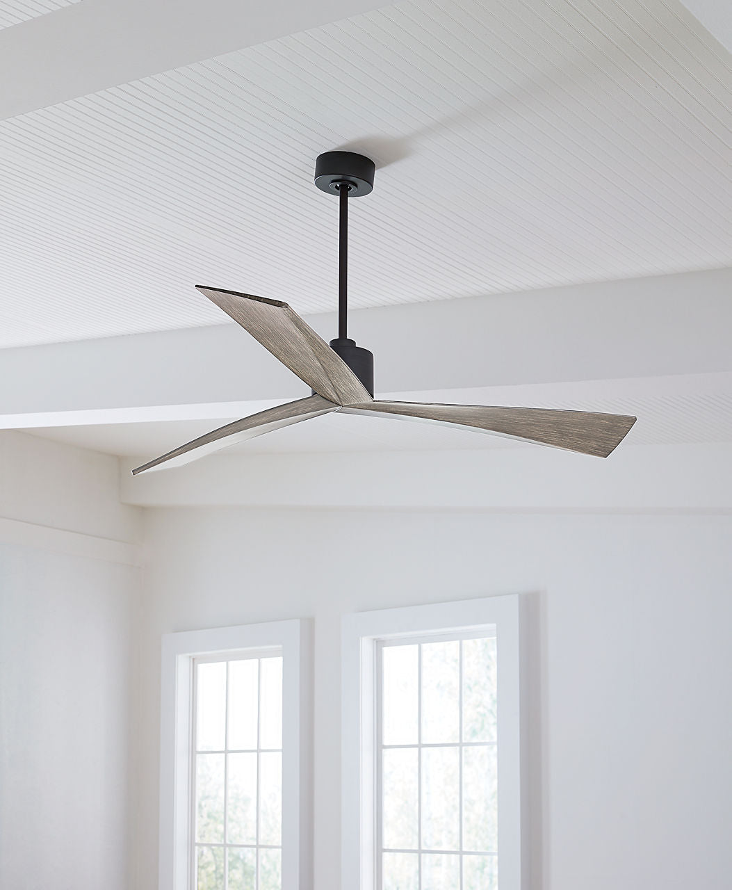 Adler 60 Ceiling Fan | Light Grey Weathered Oak Blades Aged Pewter