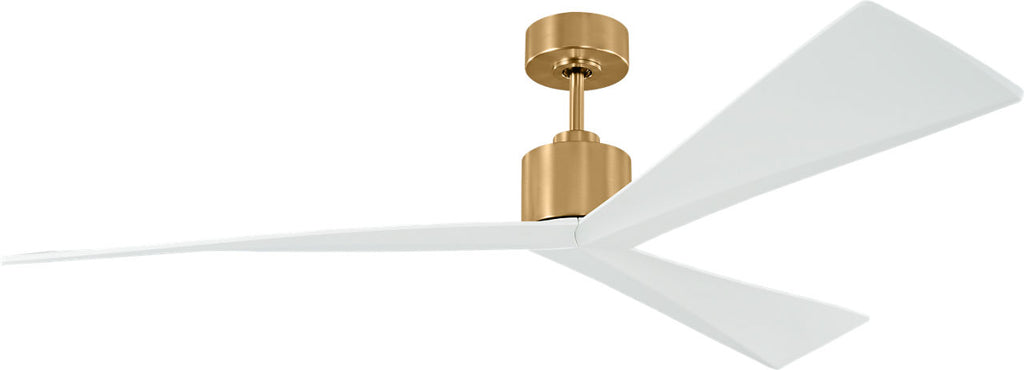Adler 60 Ceiling Fan | Burnished Brass | Matte White Blades