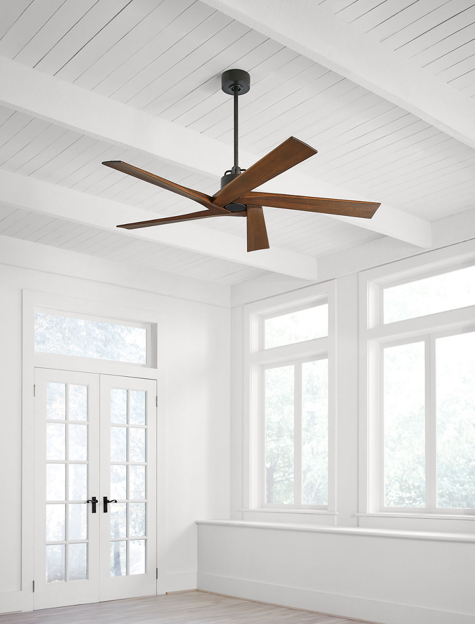 Aspen 56 Ceiling Fan | Dark Walnut Blades Aged Pewter