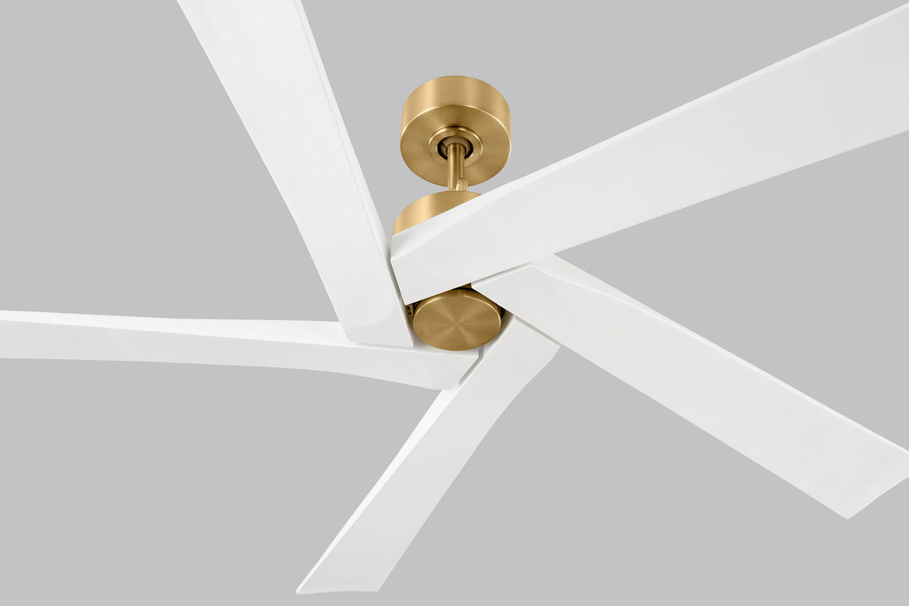 Aspen 56 Ceiling Fan | Burnished Brass | Matte White Blades