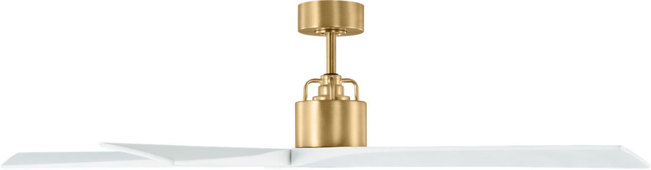Aspen 56 Ceiling Fan | Burnished Brass | Matte White Blades