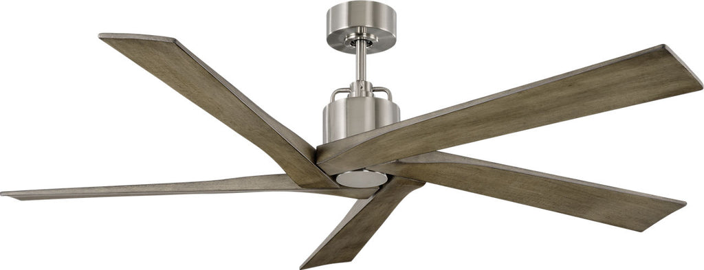 Aspen 56 Ceiling Fan | Brushed Steel | Light Grey Weathered Oak Blades