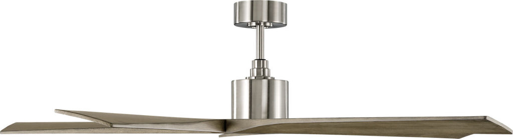 Aspen 56 Ceiling Fan | Brushed Steel | Light Grey Weathered Oak Blades