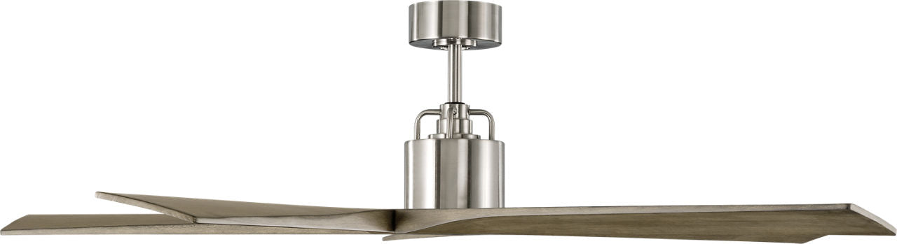 Aspen 56 Ceiling Fan | Brushed Steel | Light Grey Weathered Oak Blades