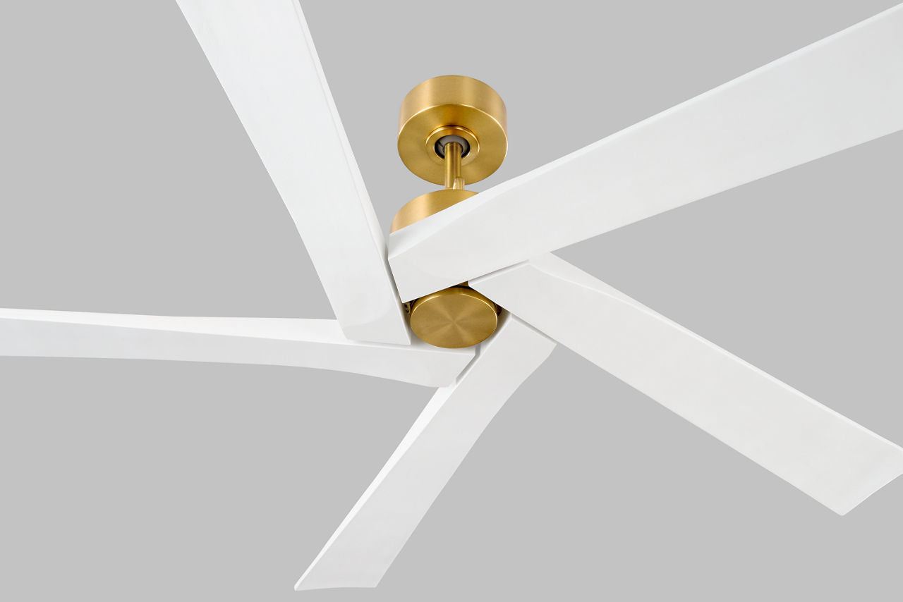 Aspen 70 Ceiling Fan | Burnished Brass | Matte White Blades