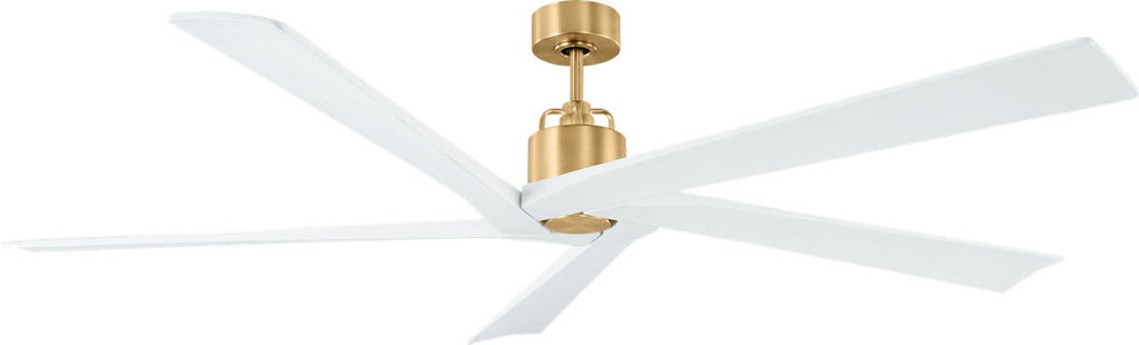 Aspen 70 Ceiling Fan | Burnished Brass | Matte White Blades