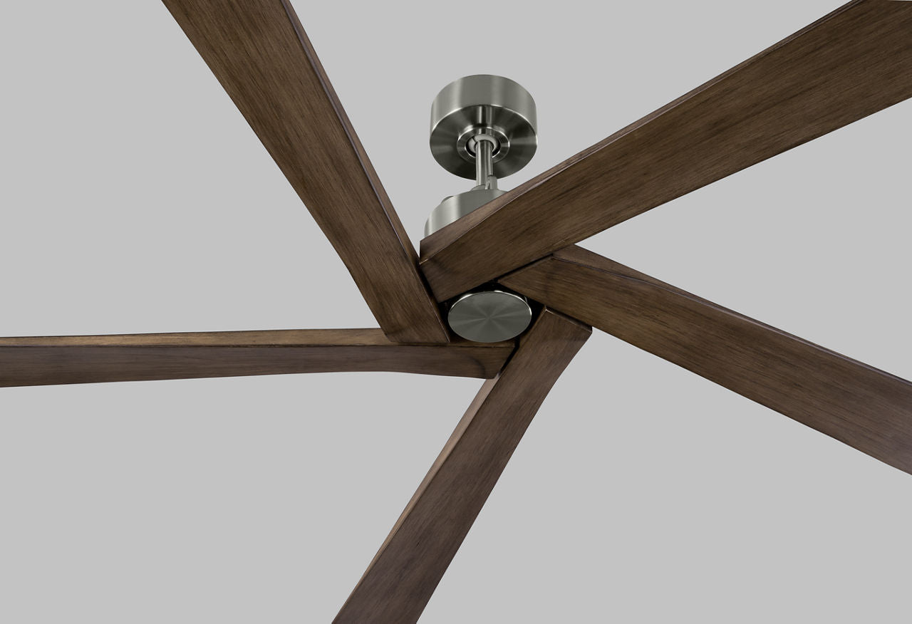 Aspen 70 Ceiling Fan | Brushed Steel | Light Grey Weathered Oak Blades