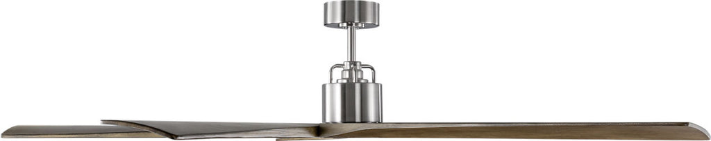 Aspen 70 Ceiling Fan | Brushed Steel | Light Grey Weathered Oak Blades