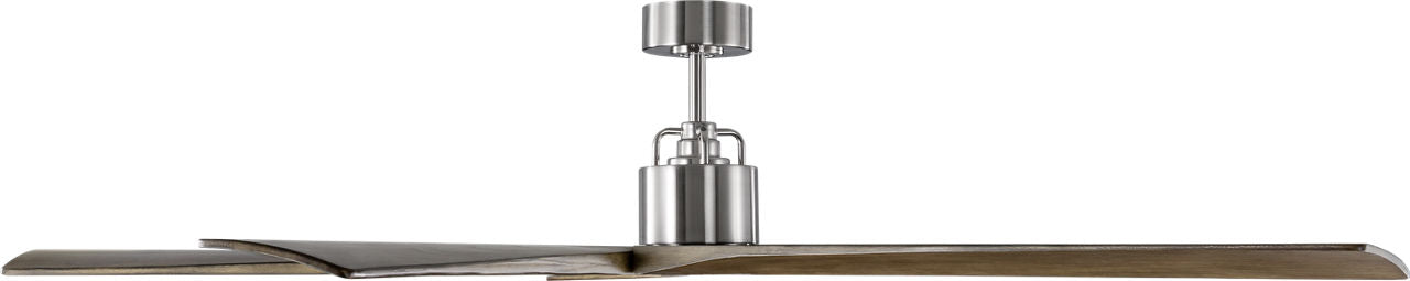 Aspen 70 Ceiling Fan | Brushed Steel | Light Grey Weathered Oak Blades