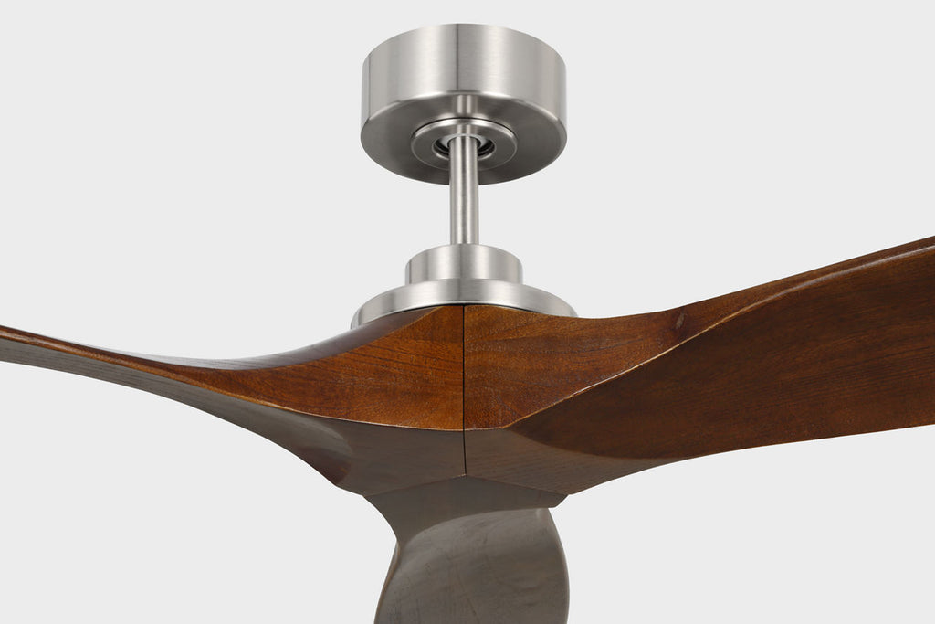 Collins Smart 60 Ceiling Fan | Dark Walnut Blades Brushed Steel