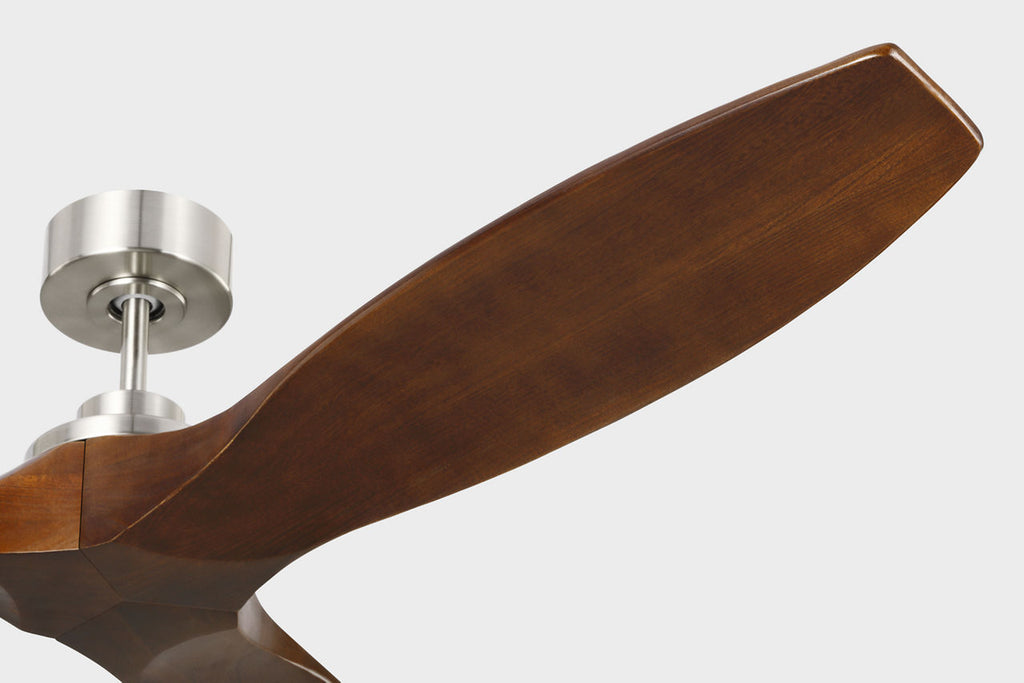 Collins Smart 60 Ceiling Fan | Dark Walnut Blades Brushed Steel