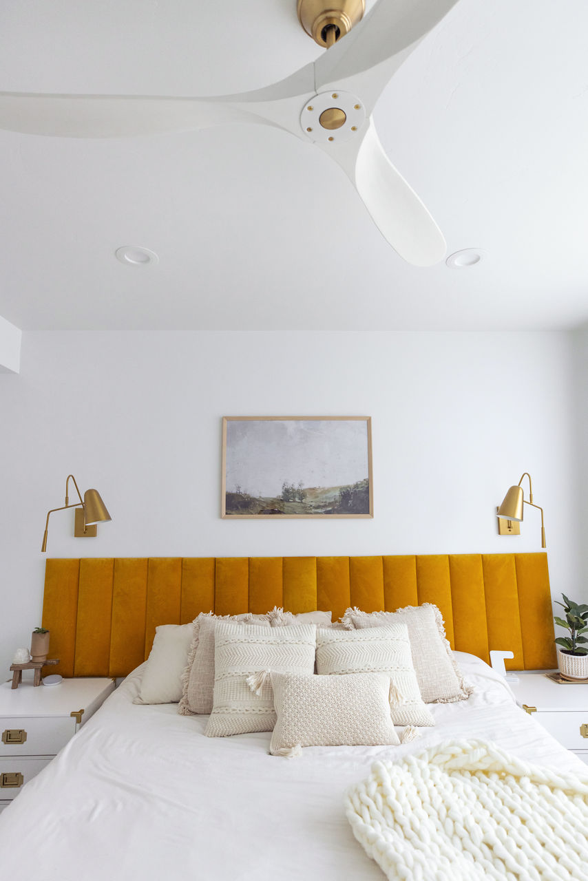 Maverick 52 Ceiling Fan | Matte White Blades Burnished Brass