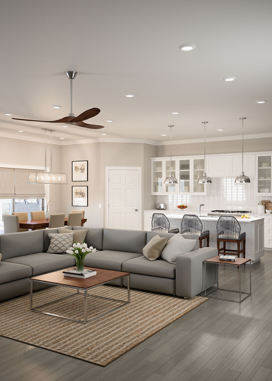 Maverick 60 Ceiling Fan | Koa Blades Brushed Steel
