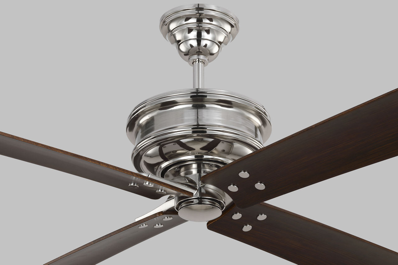 Subway 56 Ceiling Fan | Dark Walnut Blades Polished Nickel