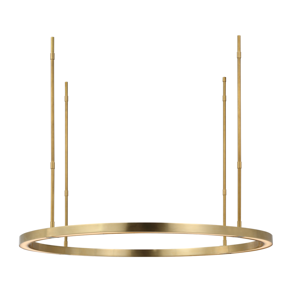 Stagger Ring Medium Chandelier hand rubbed antique brass 2700K 90 CRI