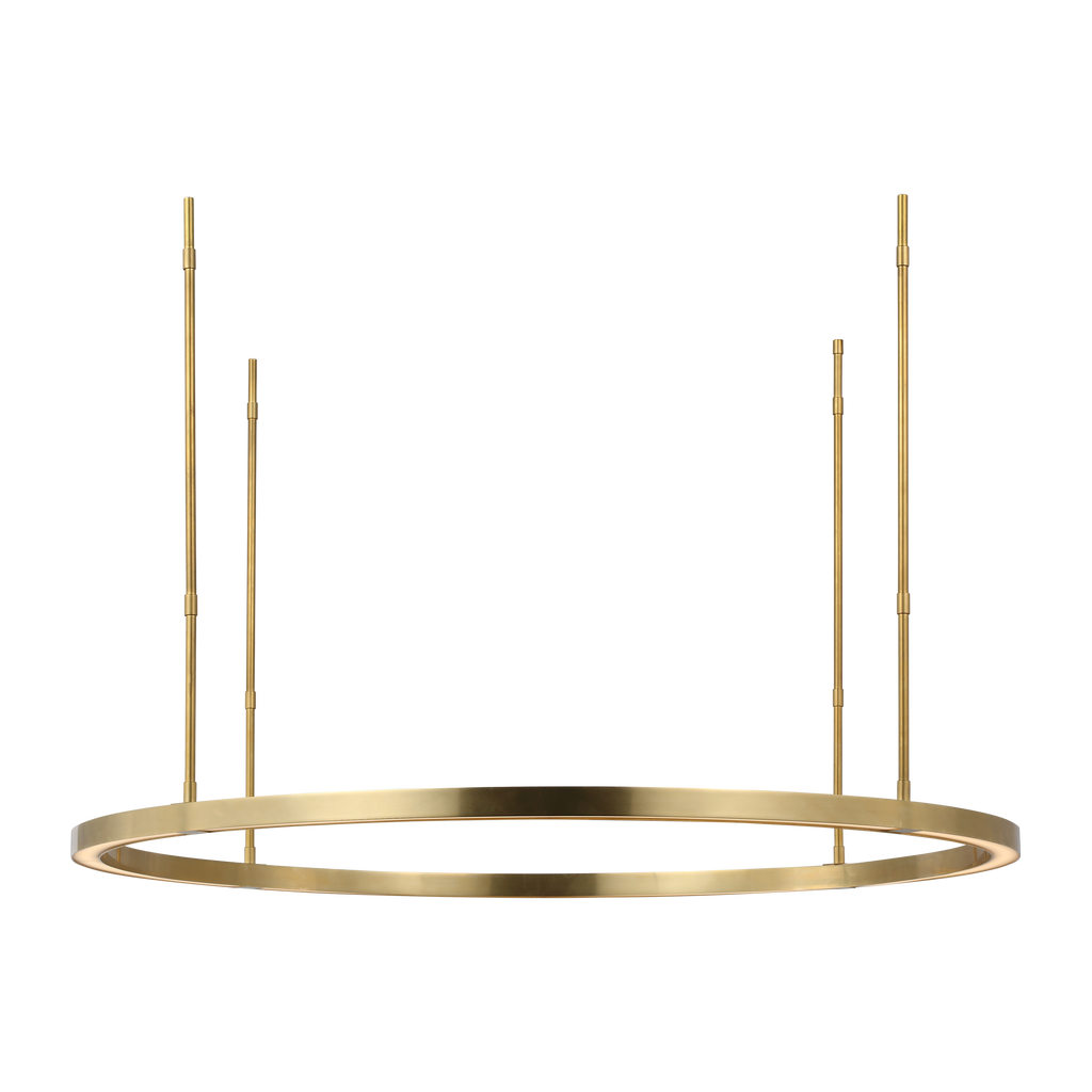 Stagger Ring Large Chandelier hand-rubbed antique brass 2700K 90 CRI