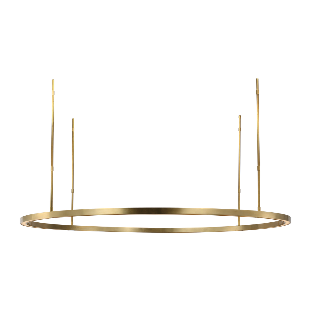 Stagger Ring X-Large Chandelier hand rubbed antique brass 2700K 90 CRI