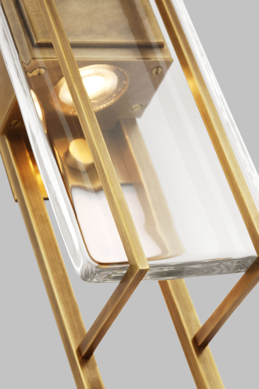 Duelle Large Wall Sconce Natural Brass Integrated LED 2700K 90 CRI 277V