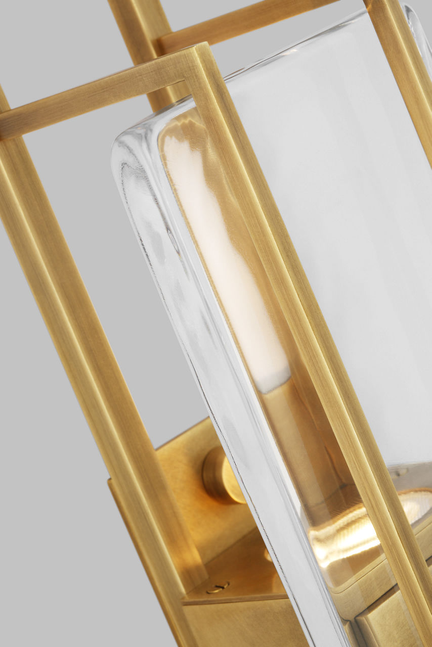 Duelle Large Wall Sconce Natural Brass Integrated LED 2700K 90 CRI 277V
