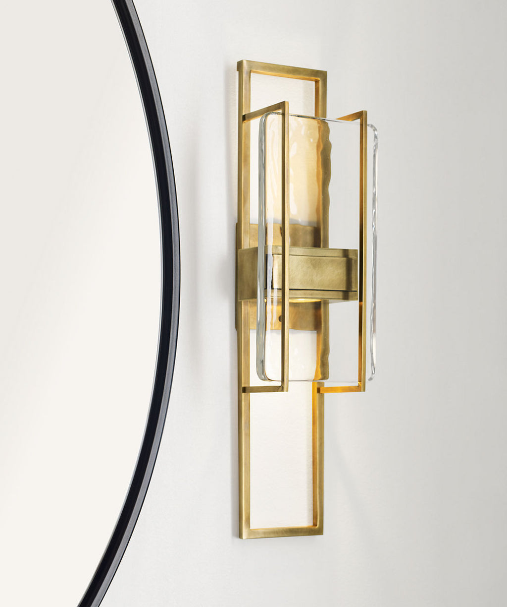 Duelle Medium Wall Sconce Natural Brass Integrated LED 2700K 90 CRI 120V