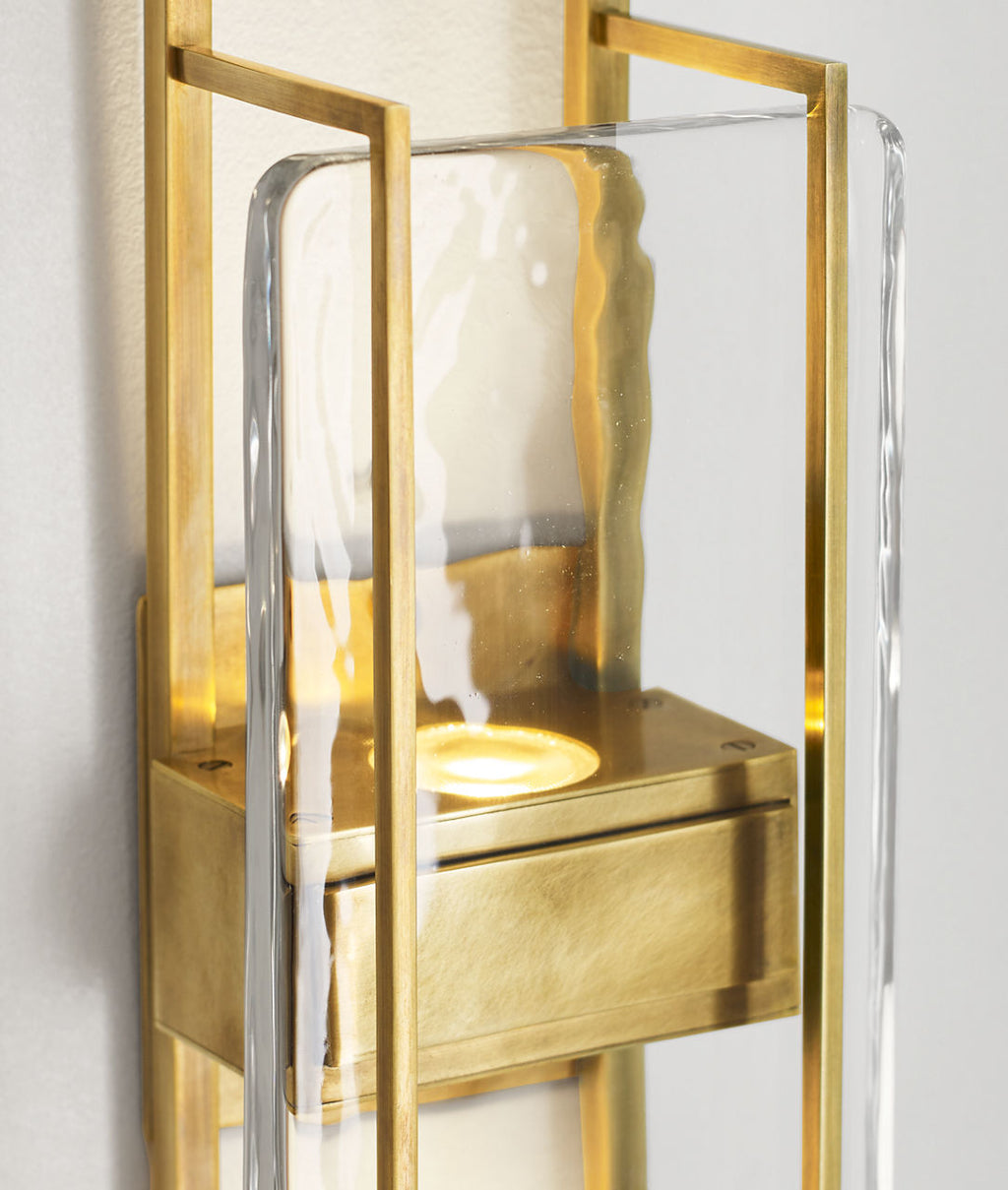 Duelle Medium Wall Sconce Natural Brass Integrated LED 2700K 90 CRI 120V