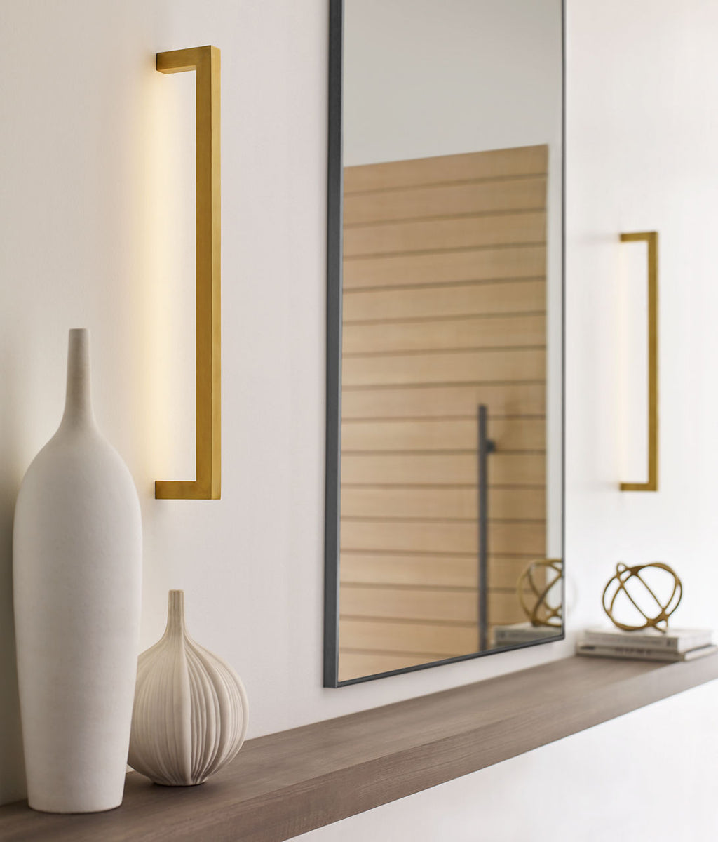 Stagger Small Wall Sconce Natural Brass Integrated LED 2700K 90 CRI 120V