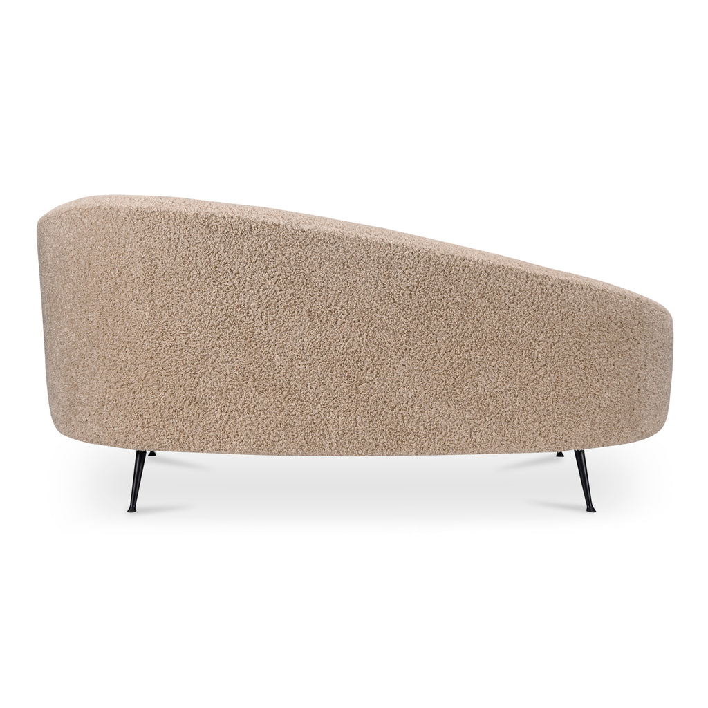 Abigail Chaise Light Brown Faux Shearling