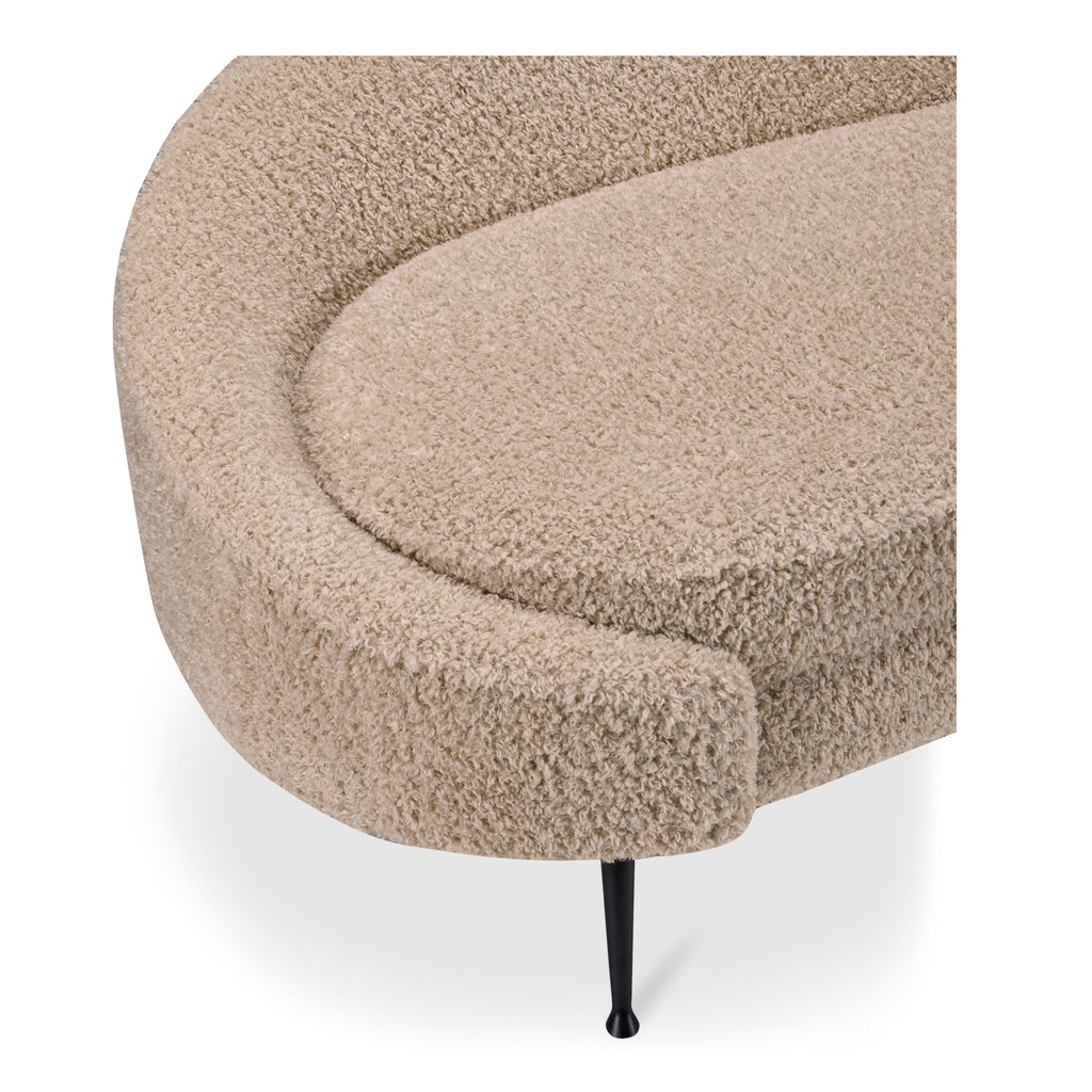 Abigail Chaise Light Brown Faux Shearling