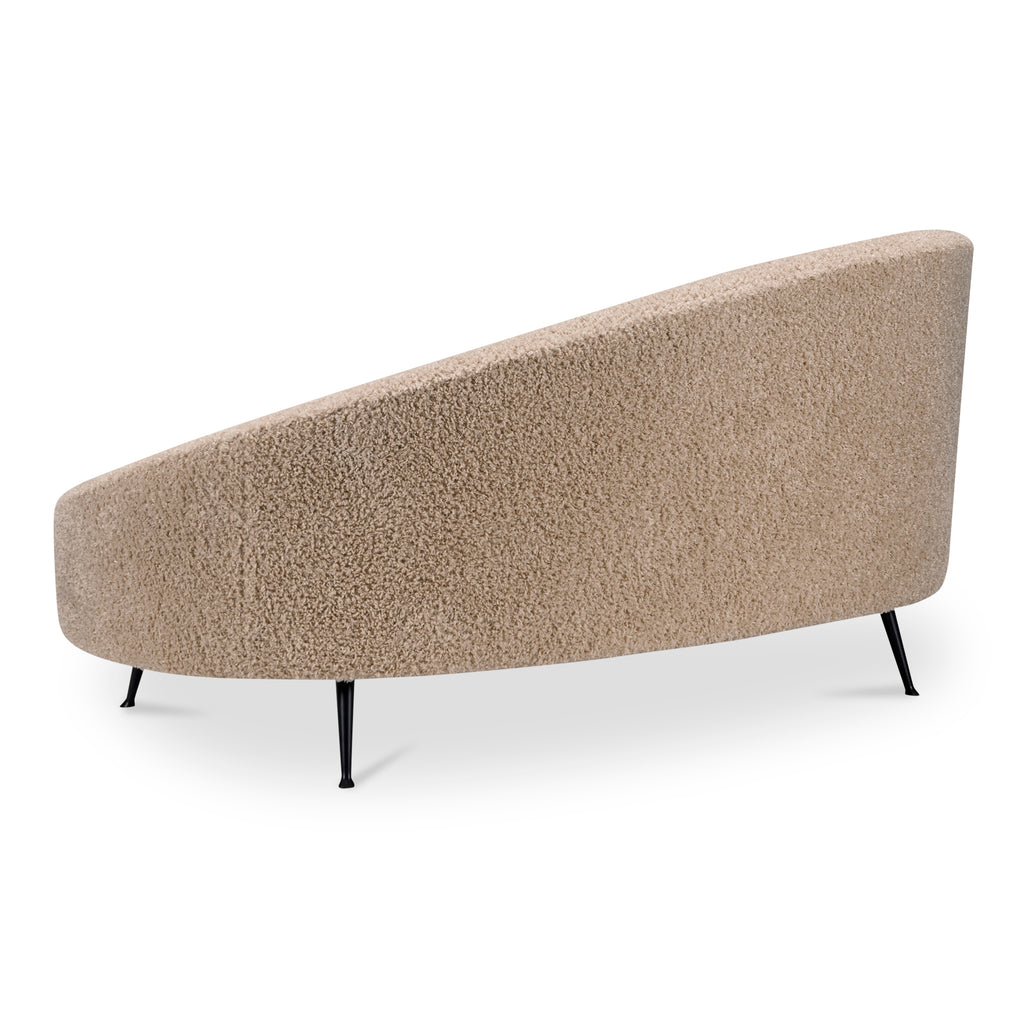 Abigail Chaise Light Brown Faux Shearling