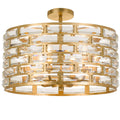 Meridian 20'' Antique Gold Semi Flush Mount