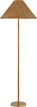 Wimberley Medium Wrapped Floor Lamp | Soft Brass | Natural Wicker Shade