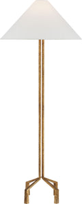 Clifford Large Forged Floor Lamp | Gilded Iron | Linen Shade
