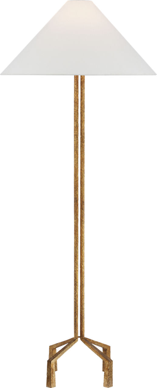 Clifford Large Forged Floor Lamp | Gilded Iron | Linen Shade