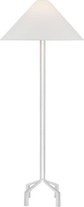 Clifford Large Forged Floor Lamp | Plaster White | Linen Shade