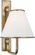 Rigby Small Sconce | Soft Brass and Natural Oak | Linen Shade
