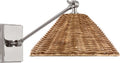 Wimberley Single Library Wall Light | Polished Nickel | Natural Wicker Shade
