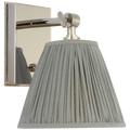 Wimberley Bedside Wall Light | Polished Nickel | Blue Linen Pleated Shade