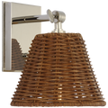 Wimberley Bedside Wall Light | Polished Nickel | Natural Wicker Shade
