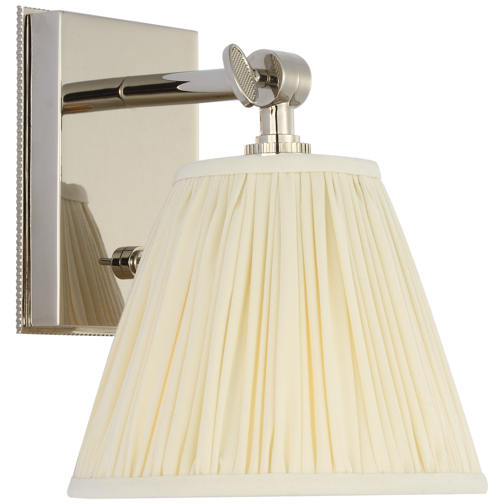 Wimberley Bedside Wall Light | Polished Nickel | Silk Pleated Shade