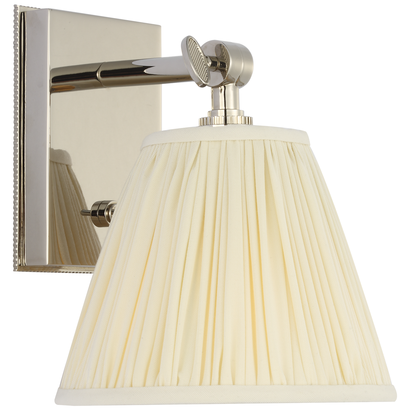 Wimberley Bedside Wall Light | Polished Nickel | Silk Pleated Shade