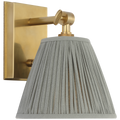Wimberley Bedside Wall Light | Soft Brass | Blue Linen Pleated Shade