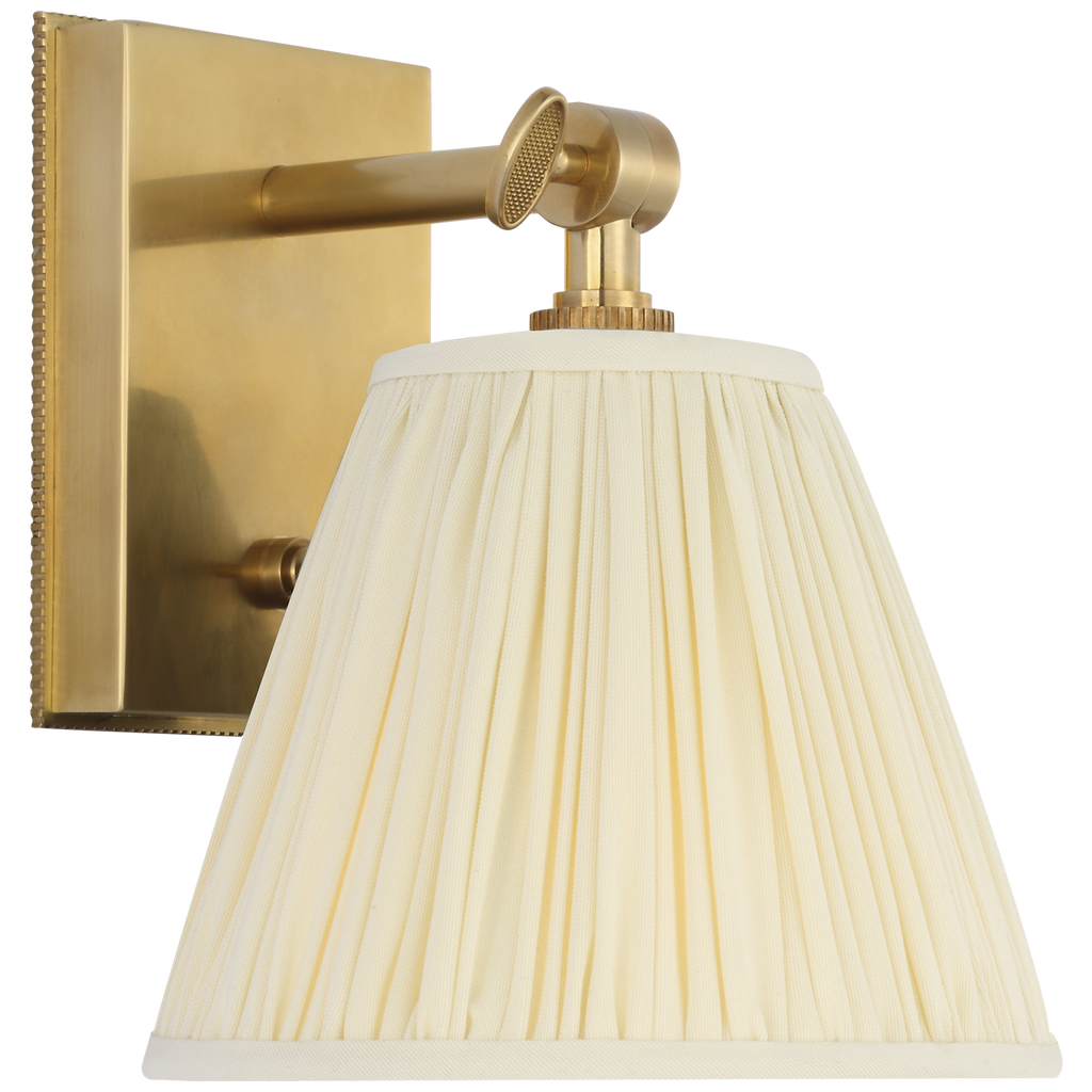 Wimberley Bedside Wall Light | Soft Brass | Silk Pleated Shade