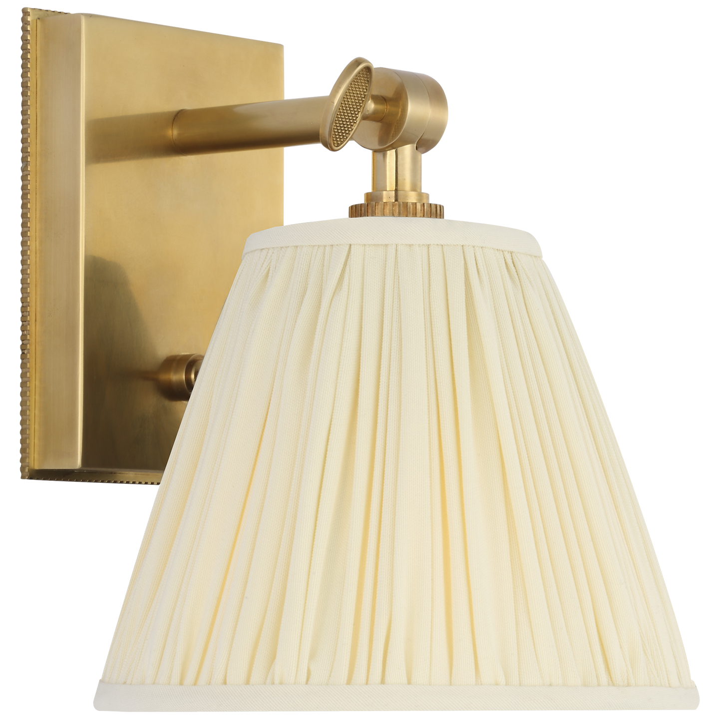 Wimberley Bedside Wall Light | Soft Brass | Silk Pleated Shade